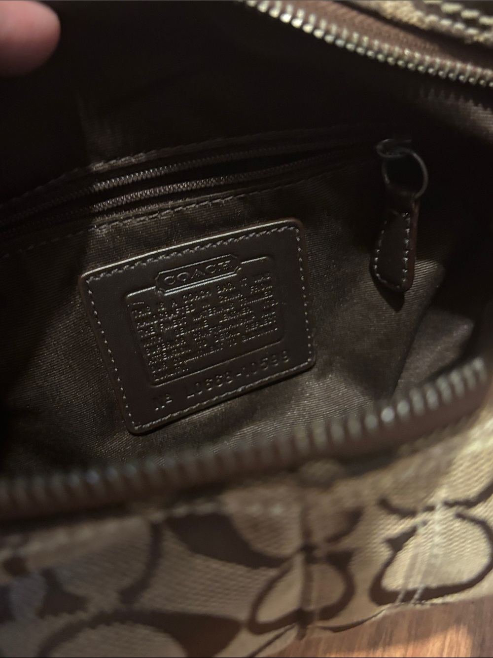 Coach Khaki & Black Signature Canvas Shoulder mini Bag - Picture 8 of 9